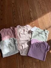 NEW NWT Carters girls 3 months pretty 5 pack bodysuits Solids Pastels