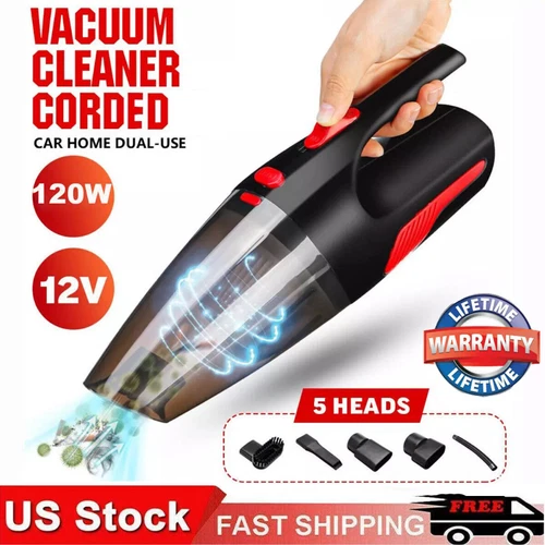 120W 12V Corded Handheld Vacuum Cleaner Wet & Dry Portable Car Auto Home Wire - Picture 1 of 18