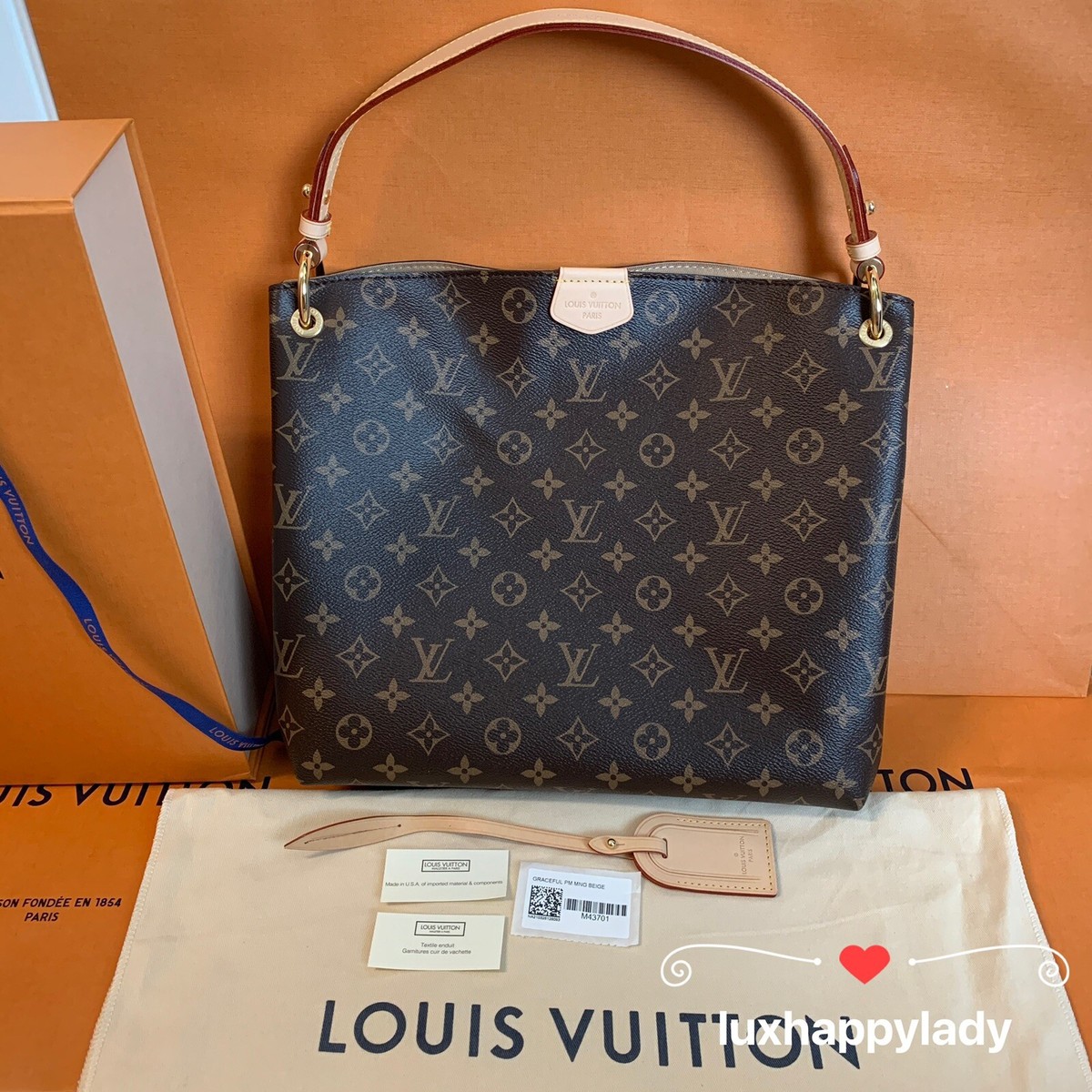 Louis Vuitton Graceful Tote PM Brown Canvas for sale online Louis Vuitton Graceful Tote PM Brown Canvas for sale online