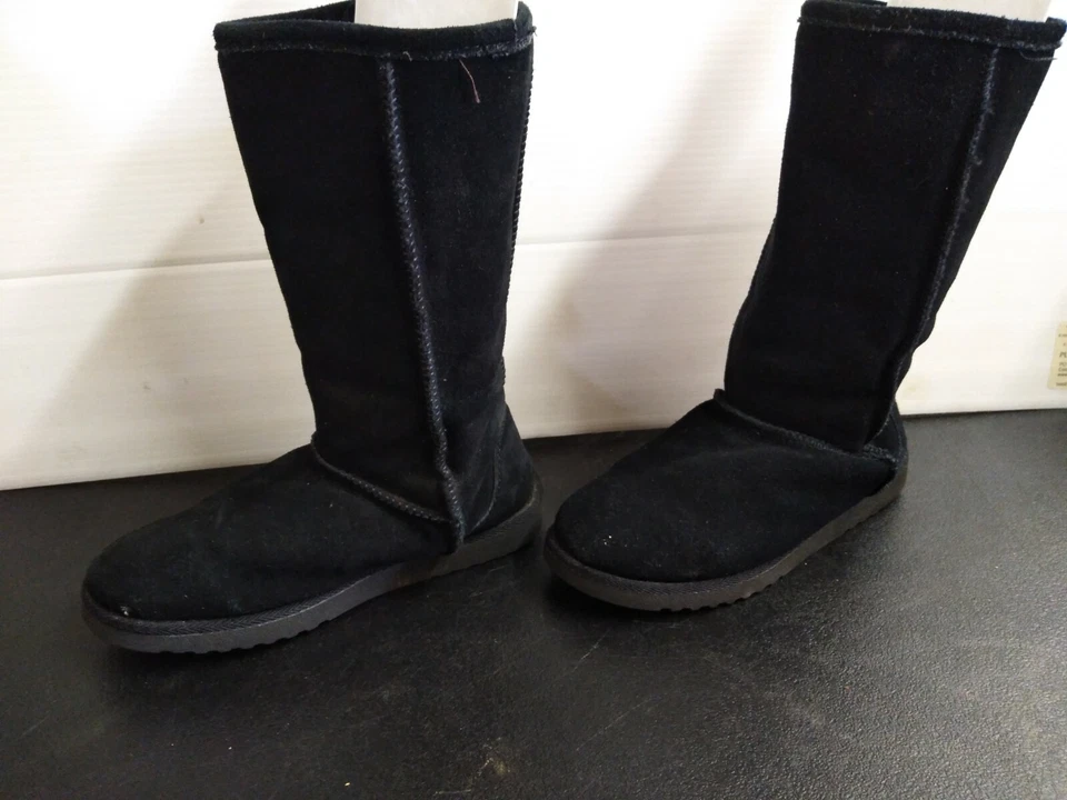 XHILARATION NEGRO GAMUZA PIEL SINTÉTICA FORRADO DAMAS 6 BOTAS Foto 2 de 4