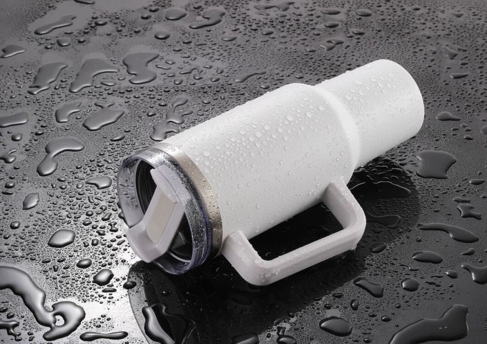 Copo de aço inoxidável isolado 40 oz com tampa alça canudo, caneca a vácuo - Imagem 4 de 4