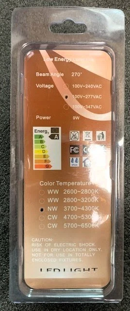 LED Horizontal Bypass Bulb 9W Daylight 5000K (pack of 10) - Image 2 of 4