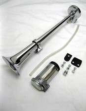 Chevy Gmc Pickup 12 Volt Chrome135 Db 17.5 Trumpet Air Horn Kit W Compressor