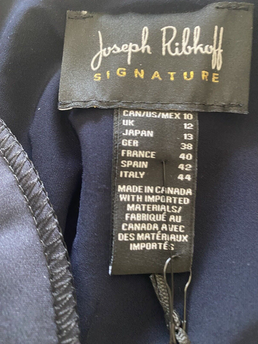 Joseph Ribkoff Signature Midnt Blue SplitCuff 3/4 Sleeve BoleroJacket Sz 10 NWT - Picture 8 of 8
