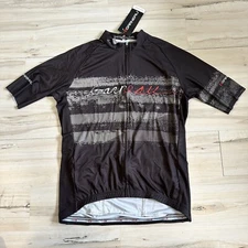 NWT LOUIS GARNEAU Pacer Jersey Cycling Mtb S/S Full Zip Black Men’s Small