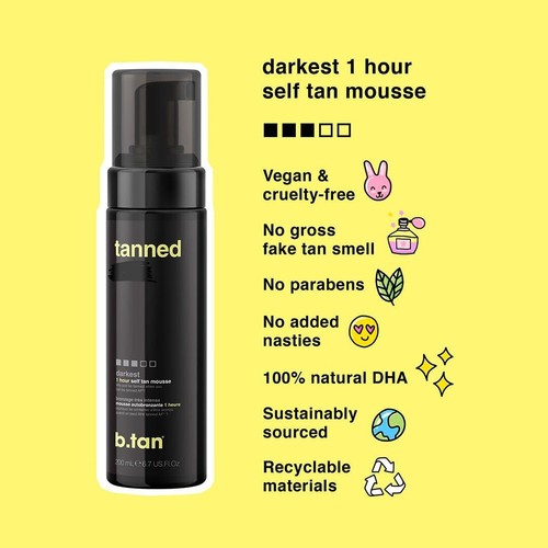 Dark Self Tanner Mousse | Get Tanned - Best, 1 Hour Express Sunless Tanning Foam - Picture 3 of 11