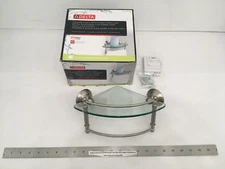 (1) NEW Delta Corner Shelf with Hand Towel Bar - BRUSHED NICKEL - HEXTN16-BN