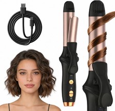 Cordless Mini Curling Iron USB Rechargeable Ceramic Travel Curler 4000mAh
