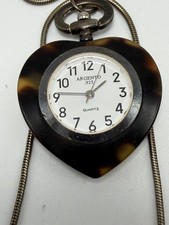 Argento 925 Silver Heart Pendant Necklace New Battery Watch With Chain 33MM 24"