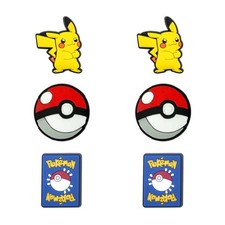 Pikachu Pokemon with Pokeballs Shoe Charms - 6 Pieces