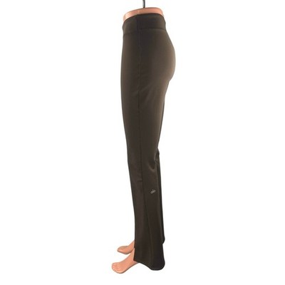 Alo Yoga Airbrush Women's Brown Front Slit Flare Athletic Leggings