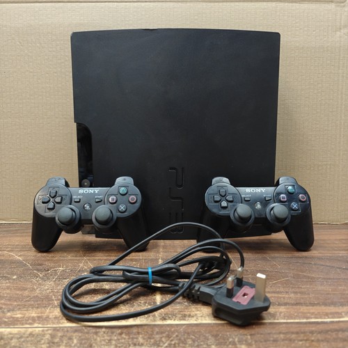 Sony PlayStation 3 Slim Konsole mit Controllern. KOSTENLOSER VERSAND