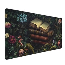 Floral Aesthetic Book Non-Slip Rubber Mouse Pad Desk Mat Gaming Keyboard Mat