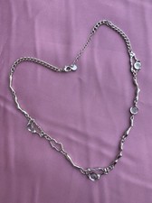 Beautiful Necklace In Titanium Steel With Crear Moonstones