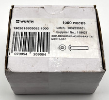 1000 Pk Wurth Din 34805-1 M3x12 A2-70 Stainless Steel Pan Head Torx Screws