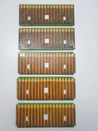 MARX FORT PITT/FORT DEARBORN STOCKADE PLAYSET WALLS - Set of 5 - Tin Litho