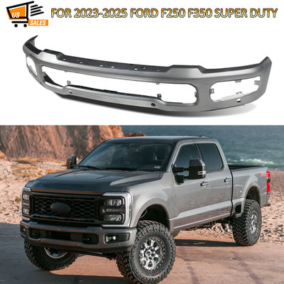 Iconic Silver Front Bumper Bar w/Fog & Sensor Holes For 2023-2025 Ford F250 F350