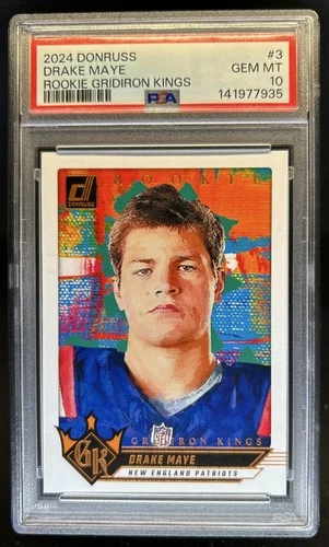 2024 Panini Donruss Drake Maye Rookie Gridiron Kings RC #3 Patriots PSA 10