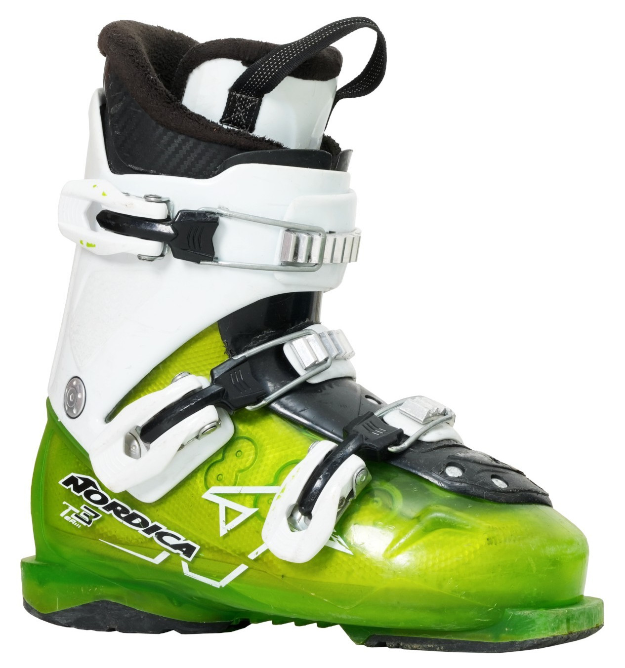Scarpe Da Sci Nordica TEAM-3 Bambino Usate Verde Taglia 35 Mondopoint 22,5 foto 2