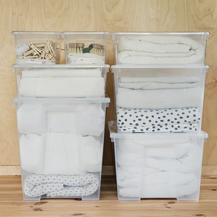 2X IKEA SAMLA Clear Storage Box with Lid 169oz Small Organizer 11x7¾x5½ Inches - Image 3 of 4