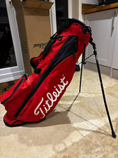 Titleist 4-Way Divider Stand Golf Bag Shoulder Strap Zip Polyester Red/Black