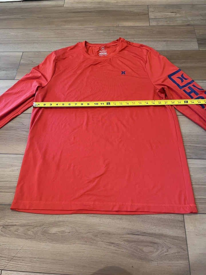 Camisa Hurley Manga Larga Absorbente de Humedad Gráfico Protección contra Erupciones Para Hombres L Roja Foto 4 de 4