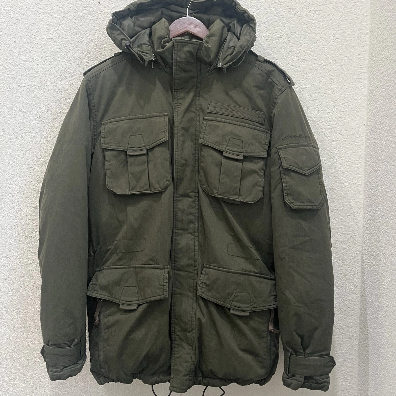 Eddie Bauer EB550 Goose Down Parka Winter Jacket Military Army Green Sz Small