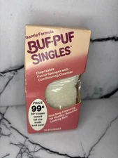 Vintage Buf Puf Singles Facial Cleansing Sponges New Old Stock 1984 10 count