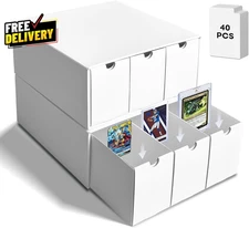 Trading Card Storage Box Top Loaders Storage Box with 40 Dividers Cardboard T...