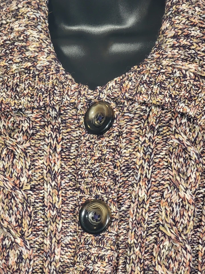 Nomadic Traders - Suéter de manga corta tejido marrón con botones - Para mujer talla M Foto 2 de 4