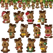 Barydat 36 Pcs Christmas Reindeer Ornaments for Tree Wooden Reindeer... 