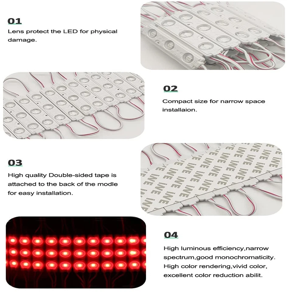 LED Module, 100pcs 49.8 Ft 5730 SMD 150LM Per LED Module IP65 Waterproof Deco... - Image 4 of 4