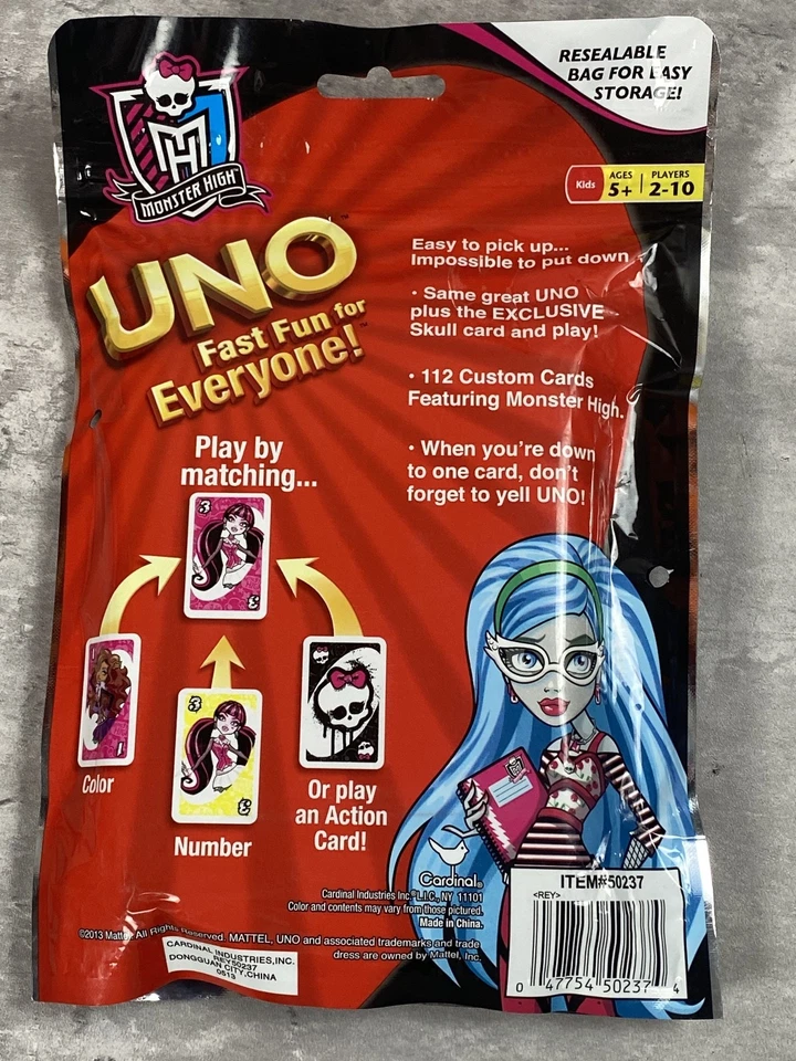 Monster High Uno Card game Puzzle On The Go Travel Lot New Old Stock Sealed 2012 - Image 4 of 4