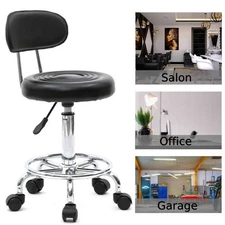 Rolling Garage Stool Adjustable Mechanic Work Shop Seat Salon Swivel Chair Black
