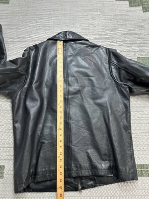 Vtg Y2k Banana Republic Jacket Mens Large Black Leather Heavy | eBay