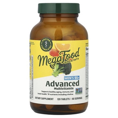 MegaFood Multi for Men 55  120 Tablets Dairy-Free, Gluten-Free, Iron-Free,