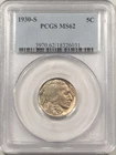 1930-S BUFFALO NICKEL - PCGS MS-62, LOOKS CHOICE!