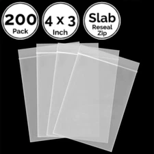 200 Pack 4 x 3 Inch Slab Coin Resealable Zip Bags 4 NGC PCGS ANACS