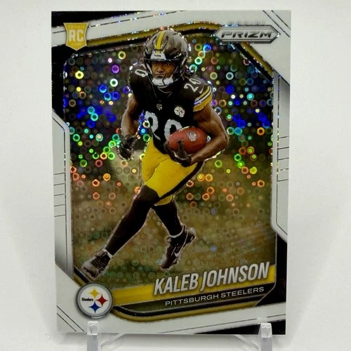 KALEB JOHNSON RC 2025 Panini Prizm White Disco #375 Rookie Pittsburgh Steelers