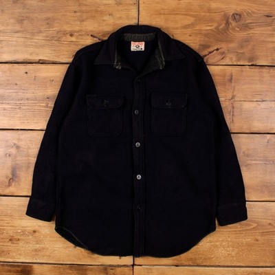 Vintage blaues Oberteil Outdoor Hemd Knopf M 50s Chill Chaser CPO Overshirt Herren