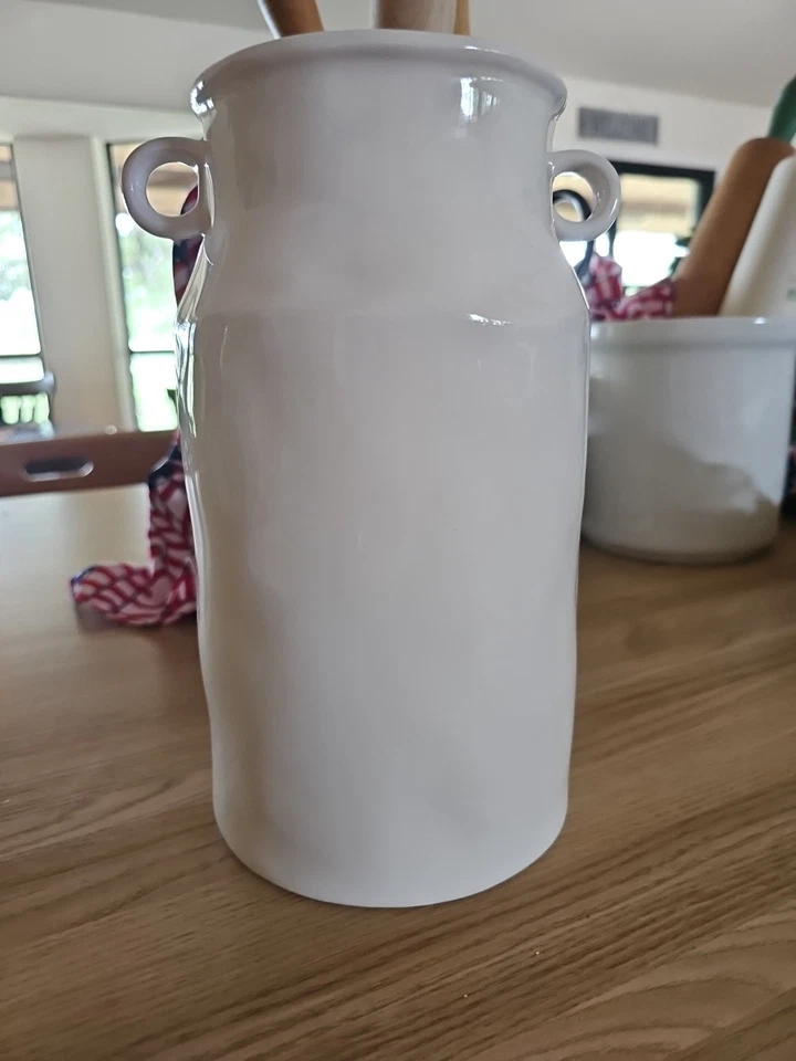 Rae Dunn FLOURISH Milk Jug Vase Large Letter Farmhouse Artisan Collection NEW - Image 2 of 4
