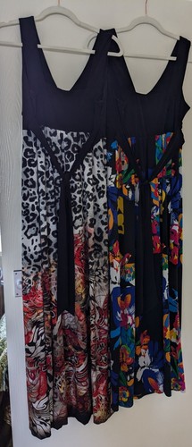 M&Co Sleeveless Maxi Dress Bundle, Black Floral, & Animal Pattern Red 10-12 - Picture 16 of 18