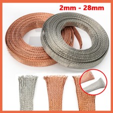 Tinned Copper / Pure Copper Metal Shielding Braided Wire Sleeving 2mm - 28mm