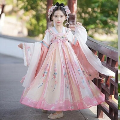 Traditional Chinese Kids Fairy Costume New Year Outfit Girl Hanfu Dress  Cosplay