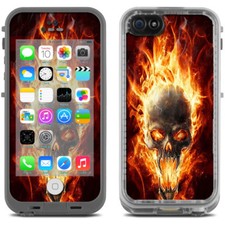 Skin Decal for Lifeproof iPhone 5C Fre Case / Fire Skull in Flames