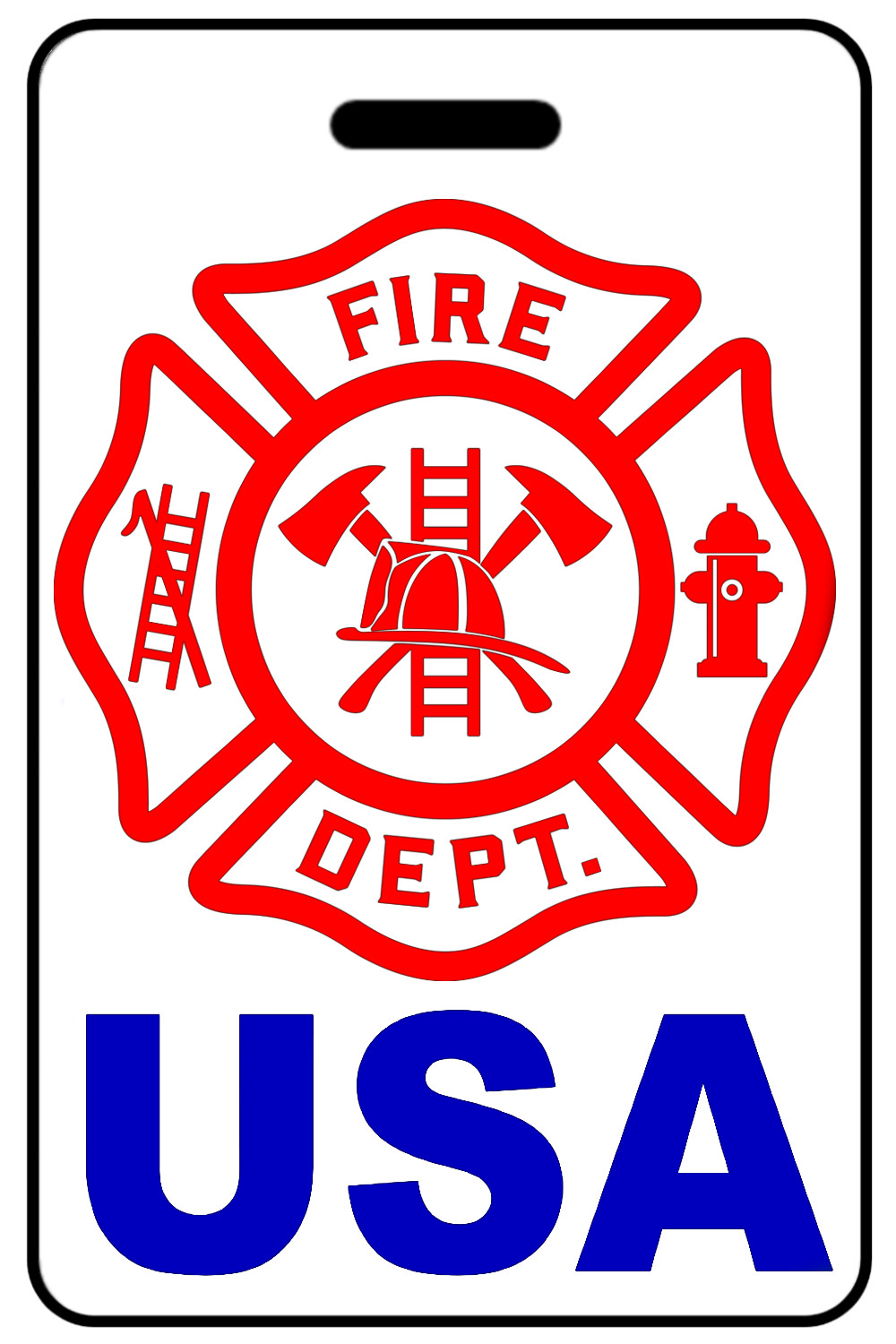 Personalized USA Firefighter Cross Luggage/Gear Bag Tag