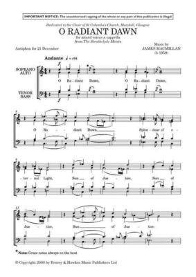 O Radiant Dawn mixed choir (SATB) a cappella James MacMillan Boos