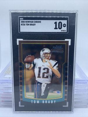 2000 Bowman Chrome TOM BRADY #236 RC SGC 10 Gem Mint THE GOAT Beautiful  Card