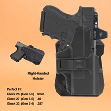 G27 OWB For Glock 26 27 33 Holster gen5-1 g26 g33 gen 3 4 9mm 40 Holder Tactical