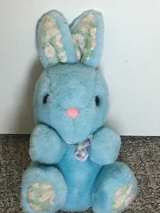 stuffed blue bunny